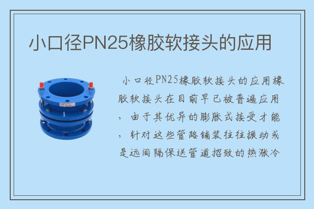 小口徑PN25橡膠軟接頭的應(yīng)用