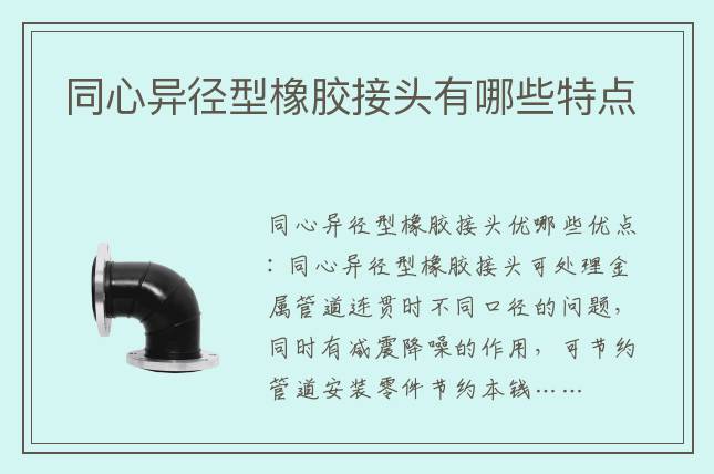 同心異徑型橡膠接頭有哪些特點