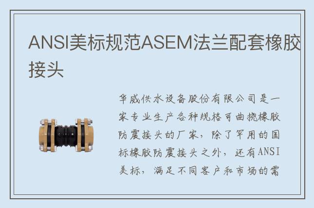 ANSI美標(biāo)規(guī)范ASEM法蘭配套橡膠接頭