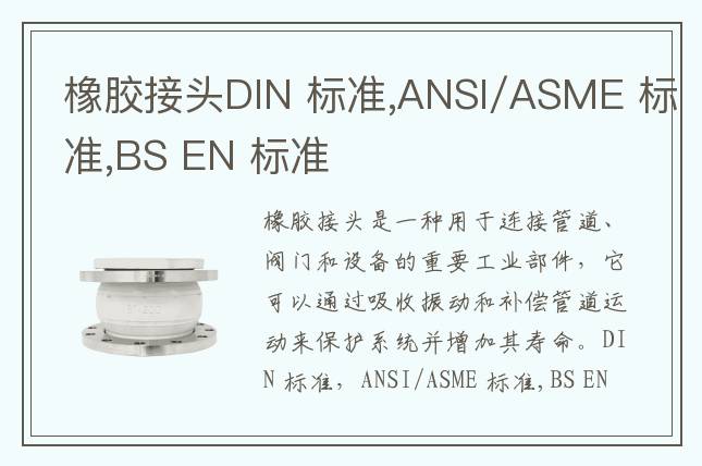 橡膠接頭DIN 標(biāo)準(zhǔn),ANSI/ASME 標(biāo)準(zhǔn),BS EN 標(biāo)準(zhǔn)